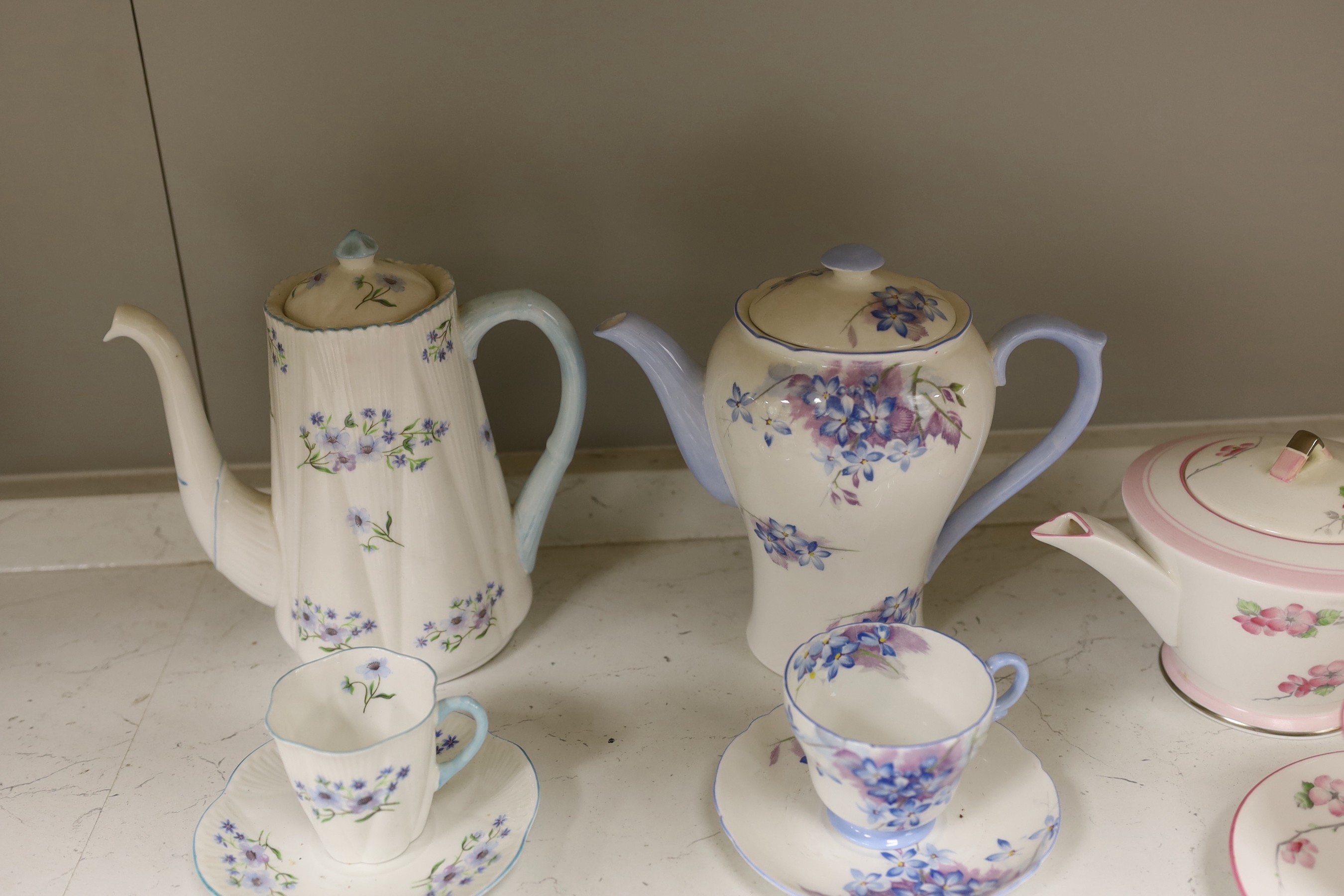 Three Shelley part services, ‘Apple Blossom’ 12287, ‘Blue Spray’ 13634 and ‘Blue Rock’ 13591